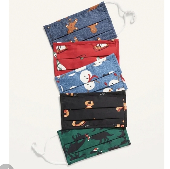 Lot of 15 Kids‎ Youth Size Christmas Face Masks Dinosaur Plaid Cotton - Picture 4 of 11